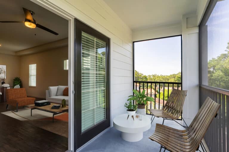 Private balconies at our luxury apartments in Clearwater, FL.